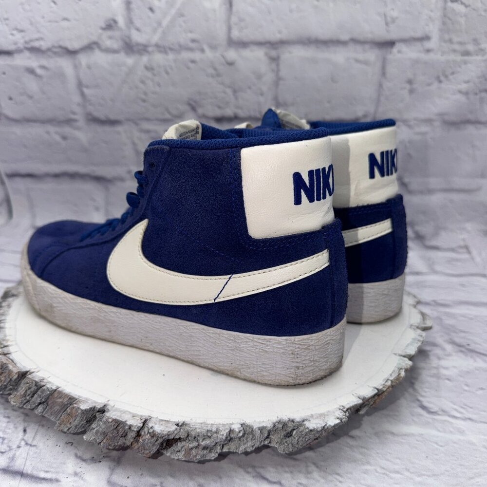 Nike SB Boys Blazer Mid Royal Blue / White Sneaker Size 6 Shoes - Picture 6 of 10